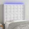 Lova Galvūgalis su LED, baltos spalvos, 103x16x118/128 cm