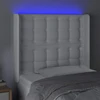 Lova Galvūgalis su LED, baltos spalvos, 103x16x118/128 cm