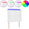 Lova Galvūgalis su LED, baltos spalvos, 103x16x118/128 cm