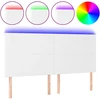 Lova Galvūgalis su LED, baltos spalvos, 200x5x118/128 cm