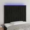 Lova Galvūgalis su LED, juodos spalvos, 100x5x118/128cm, aksomas