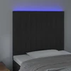Lova Galvūgalis su LED, juodos spalvos, 100x5x118/128cm, aksomas