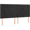 Lova Galvūgalis su LED, juodos spalvos, 160x5x118/128cm, aksomas