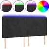 Lova Galvūgalis su LED, juodos spalvos, 160x5x118/128cm, aksomas