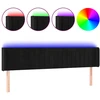 Lova Galvūgalis su LED, juodos spalvos, 163x16x78/88cm, aksomas