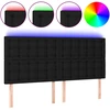 Lova Galvūgalis su LED, juodos spalvos, 180x5x118/128cm, audinys