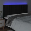 Lova Galvūgalis su LED, juodos spalvos, 180x5x118/128cm, audinys