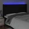 Lova Galvūgalis su LED, juodos spalvos, 183x16x118/128cm, audinys