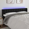 Lova Galvūgalis su LED, juodos spalvos, 183x16x78/88cm, dirbtinė oda