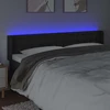 Lova Galvūgalis su LED, juodos spalvos, 183x16x78/88cm, dirbtinė oda