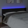 Lova Galvūgalis su LED, juodos spalvos, 183x16x78/88cm, dirbtinė oda