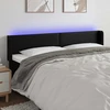 Lova Galvūgalis su LED, juodos spalvos, 183x16x78/88cm, dirbtinė oda