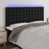 Lova Galvūgalis su LED, juodos spalvos, 200x5x118/128 cm