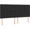 Lova Galvūgalis su LED, juodos spalvos, 200x5x118/128 cm