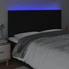 Lova Galvūgalis su LED, juodos spalvos, 200x5x118/128cm, audinys