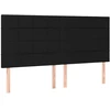 Lova Galvūgalis su LED, juodos spalvos, 200x5x118/128cm, audinys