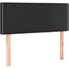 Lova Galvūgalis su LED, juodos spalvos, 80x5x78/88cm, dirbtinė oda
