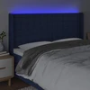 Lova Galvūgalis su LED, mėlynos spalvos, 183x16x118/128cm, audinys