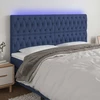 Lova Galvūgalis su LED, mėlynos spalvos, 200x7x118/128cm, audinys