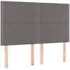 Lova Galvūgalis su LED, pilkas, 144x5x118/128cm, dirbtinė oda