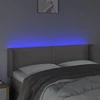 Lova Galvūgalis su LED, pilkos spalvos, 147x16x78/88cm, dirbtinė oda