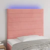 Lova Galvūgalis su LED, rožinės spalvos, 100x5x118/128cm, aksomas