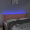 Lova Galvūgalis su LED, rožinės spalvos, 147x16x78/88cm, aksomas