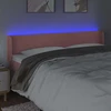 Lova Galvūgalis su LED, rožinės spalvos, 183x16x78/88 cm, aksomas