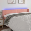 Lova Galvūgalis su LED, rožinės spalvos, 183x16x78/88 cm, aksomas