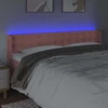Lova Galvūgalis su LED, rožinės spalvos, 203x16x78/88cm, aksomas