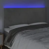 Lova Galvūgalis su LED, šviesiai pilkas, 160x5x118/128cm, aksomas