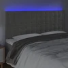 Lova Galvūgalis su LED, šviesiai pilkas, 200x5x118/128cm, aksomas