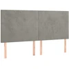 Lova Galvūgalis su LED, šviesiai pilkas, 200x5x118/128cm, aksomas