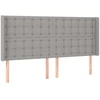 Lova Galvūgalis su LED, šviesiai pilkas, 203x16x118/128cm, audinys