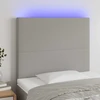 Lova Galvūgalis su LED, šviesiai pilkas, 80x5x118/128cm, audinys