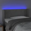 Lova Galvūgalis su LED, šviesiai pilkas, 93x16x78/88cm, aksomas