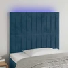 Lova Galvūgalis su LED, tamsiai mėlynas, 100x5x118/128cm, aksomas