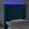Lova Galvūgalis su LED, tamsiai mėlynas, 83x16x118/128cm, aksomas