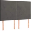 Lova Galvūgalis su LED, tamsiai pilkas, 144x5x118/128cm, aksomas