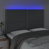 Lova Galvūgalis su LED, tamsiai pilkas, 144x5x118/128cm, audinys