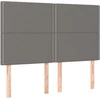 Lova Galvūgalis su LED, tamsiai pilkas, 144x5x118/128cm, audinys