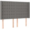 Lova Galvūgalis su LED, tamsiai pilkas, 147x16x118/128cm, audinys
