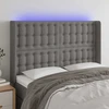 Lova Galvūgalis su LED, tamsiai pilkas, 147x16x118/128cm, audinys