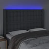 Lova Galvūgalis su LED, tamsiai pilkas, 147x16x118/128cm, audinys