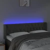 Lova Galvūgalis su LED, tamsiai pilkas, 147x16x78/88cm, aksomas