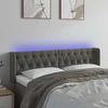 Lova Galvūgalis su LED, tamsiai pilkas, 147x16x78/88cm, aksomas