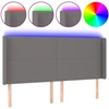 Lova Galvūgalis su LED, tamsiai pilkas, 203x16x118/128cm, audinys