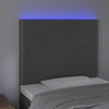 Lova Galvūgalis su LED, tamsiai pilkas, 80x5x118/128cm, aksomas