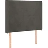 Lova Galvūgalis su LED, tamsiai pilkas, 83x16x118/128cm, aksomas