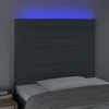 Lova Galvūgalis su LED, tamsiai pilkas, 90x5x118/128cm, audinys